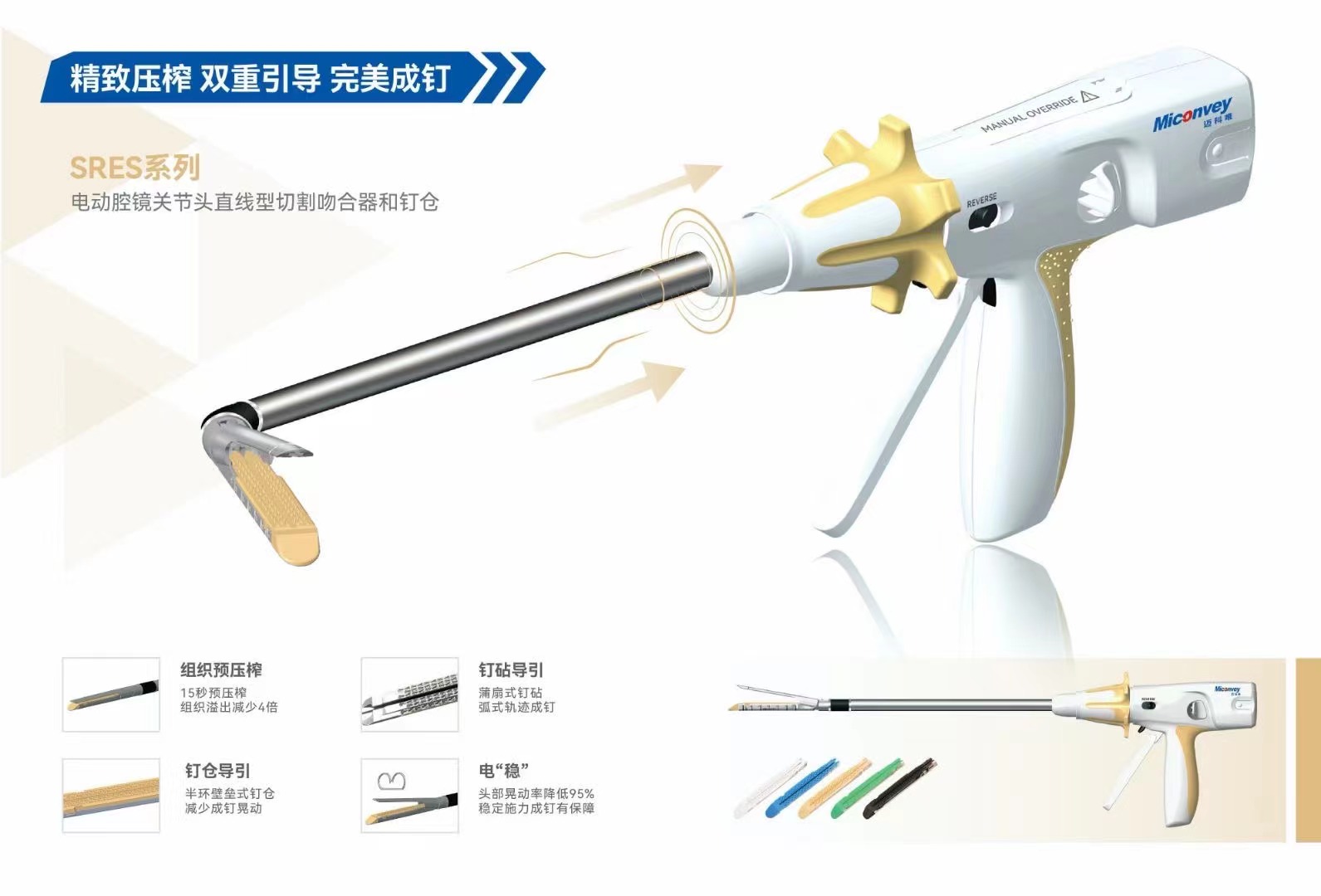 重慶邁柯唯一次性使用腔鏡直線(xiàn)切割吻合器及一次性釘匣melc